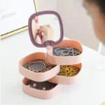 Rotatable 4 Layer Jewelry Storage With Mirror - Image 5