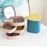 Rotatable 4 Layer Jewelry Storage With Mirror - Image 2