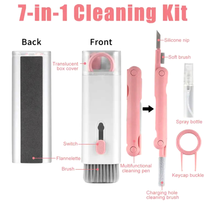 7 In 1 Cleaning Tool Kit For Keybaord, Mobile, Earbuds