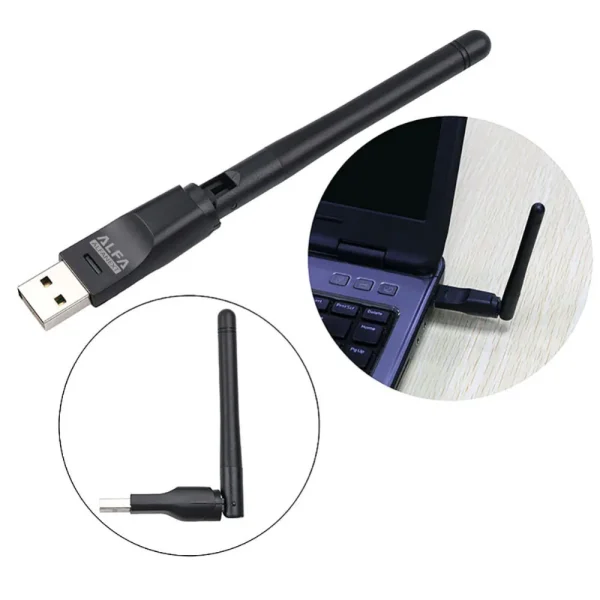 Alfa WiFi USB W114 3dBi RTL 8188 Antenna Adapter - Faster Internet