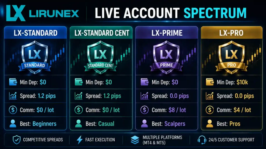 Lirunex Account Types